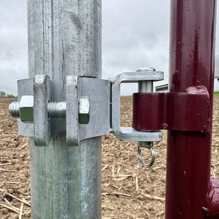 Stein-Way Clamp On Gate Hinge Set with 5/8" Pin for Round Metal Post