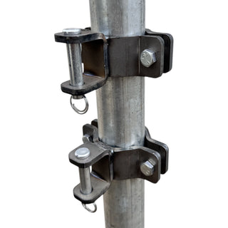 Stein-Way Clamp On Gate Hinge Set with 5/8" Pin for Round Metal Post