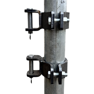 Stein-Way Clamp On Gate Hinge Set with 5/8" Pin for Round Metal Post