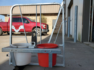 Stein-Way Double Bucket Holder for Calf Gate