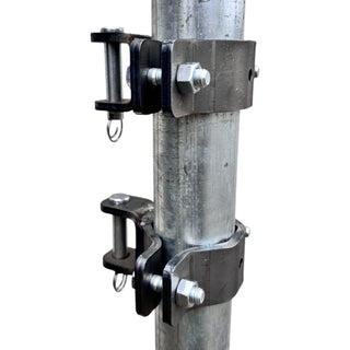 Stein-Way Clamp On Gate Hinge Set with 5/8" Pin for Round Metal Post